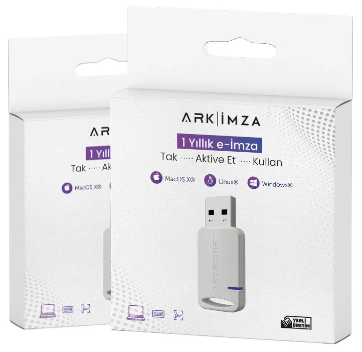 Arkİmza 1 yıllık e-imza kutusu ve USB token